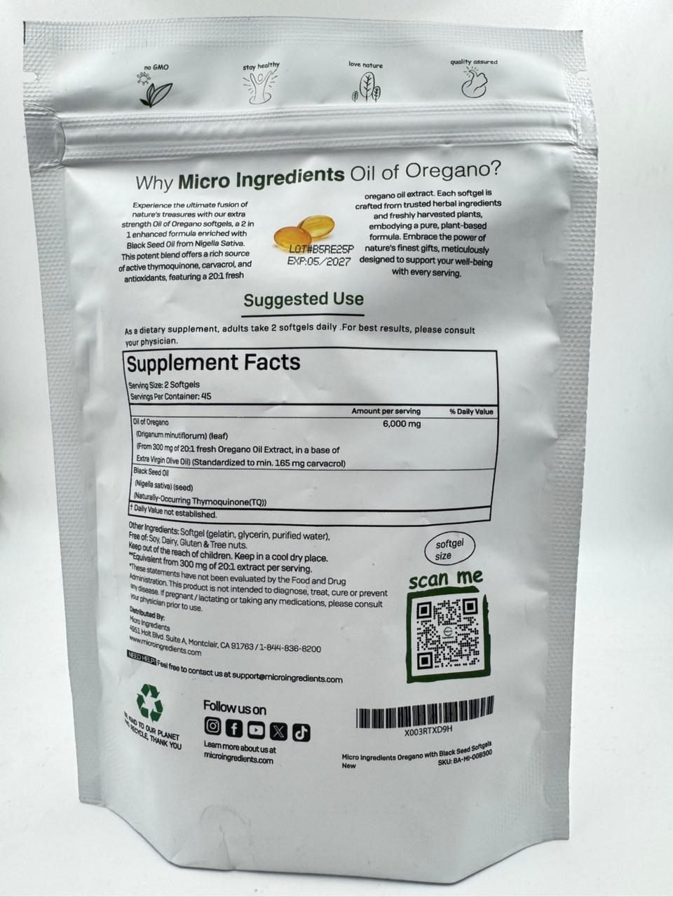 Aceite de Orégano con aceite de semillas negras (90 Capsulas)