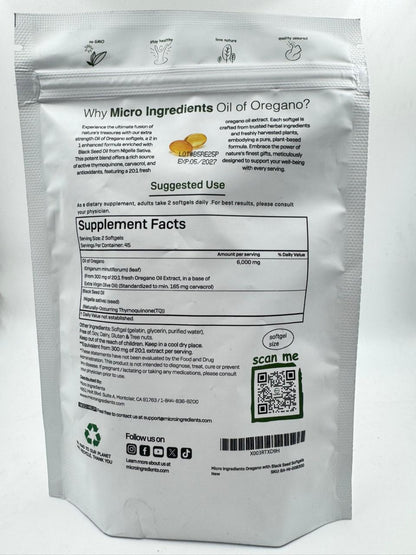 Aceite de Orégano con aceite de semillas negras (90 Capsulas)