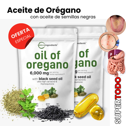 Aceite de Orégano con aceite de semillas negras (90 Capsulas)